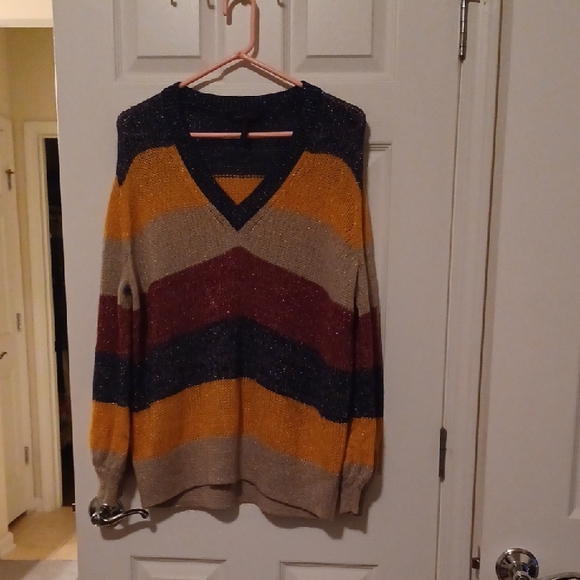 + Striped V-Neck Sweater - Picture 4 of 9